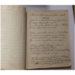 RUDOLF DEVIDE, LEPE TI JE ZAGORJE ZELENE, POPEVKE, ORIGINAL  U RUKOPISU UZ ISJEČKE IZ NOVINA, ZAGREB, 1943.