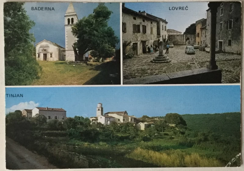 Baderna, Sveti Lovreč, Tinjan: stara razglednica