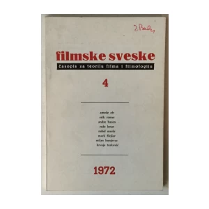 Filmske sveske, Časopis za teoriju filma i filmologiju godina 1972. broj 4