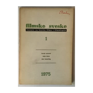 Filmske sveske, Časopis za teoriju filma i filmologiju godina 1975. broj 1