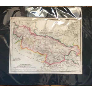 ZEMLJOPISNA KARTA, ŽUPANIJA VIROVITICA, IZRADA GOROG DEMETER , PEST, 1848