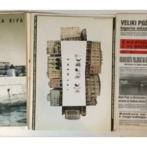 Komplet tri kataloga / koolekciji tekstova vezanih uz izložbe o dijelovima Splita: Bačvicama, Rivi i Pjaci