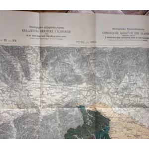 KRALJEVINA HRVATSKE I SLAVONIJE,  ZEMLJOPISNA KARTA,  VINICA I PTUJ,  71 x 56, 5  cm. 