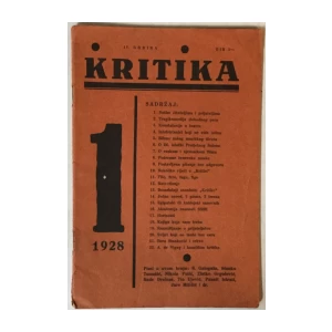 Kritika časopis broj 1/1928.