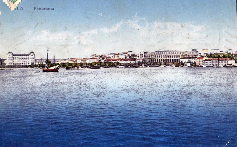 POLA PULA ISTRA HRVATSKA ARENA, HAFEN, LUKA, STARA RAZGLEDNICA 1912