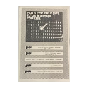 Pozivnica za izložbu: 1968 is over. 1983 is over. Future is between your legs