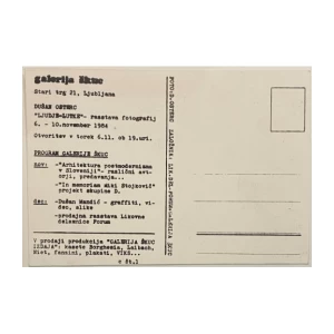 Pozivnica za izložbu: Dušan Osterc: " LJUDJE- LUTKE"