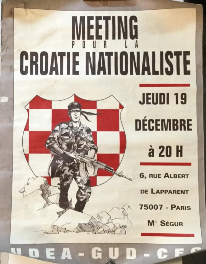 Plakat Meeting pour la Croatia nationaliste