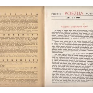 Branko Storov, urednik: Poezija, godina I broj 1