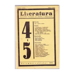 Stevan Galogaža, urednik: Literatura - broj 4. i 5. / 1931.