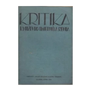 Milan Begović i Ljubo Wiesner, urednici: Kritika - broj 4 - godina 1921
