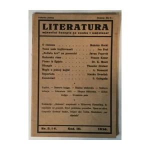 Stevan Galogaža, urednik: Literatura - broj 3. i 4. / 1933.