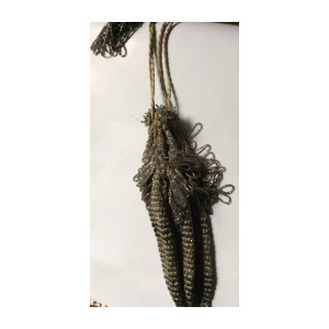 DAMSKA RUČNA TORBICA , PAMUČNI KONAC SA UTKANIM PERLAMA, PRIJE 1940.