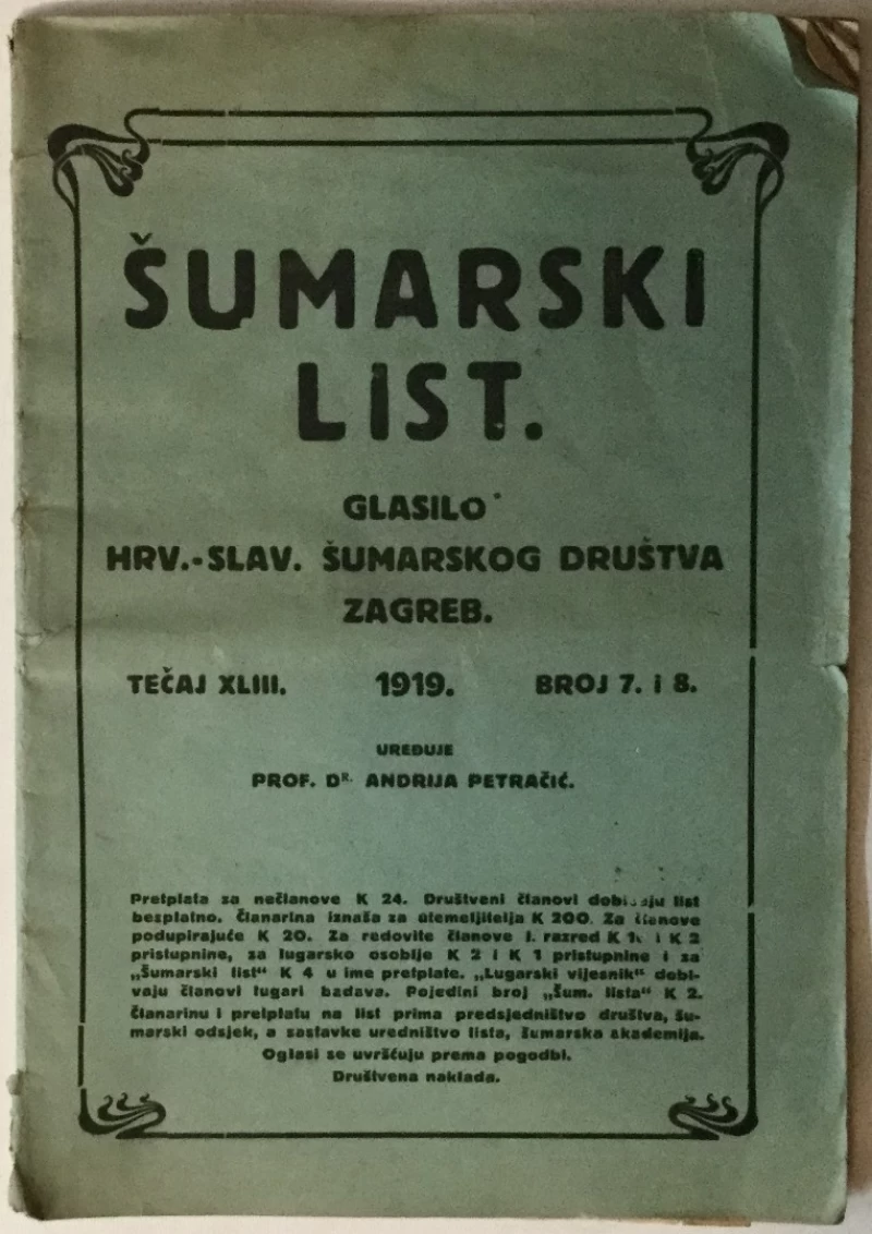 Šumarski list 7-8/1919.