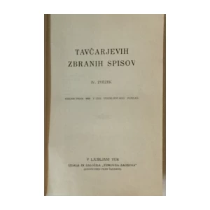Ivan Tavčar: Zbrani spisi IV