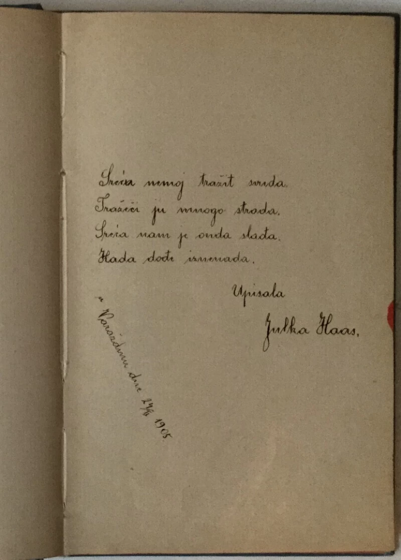 Spomenar s početka 20. stoljeća, upisi većinom nastali u Varaždinu