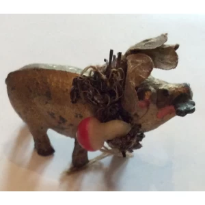 FIGURA SVINJA SA GLIVOM, METAL 