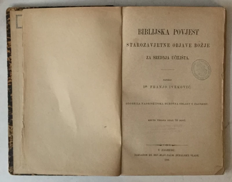 Franjo Iveković: Biblijska povijest, Starozavjetne objeve Božje za srednja učilišta