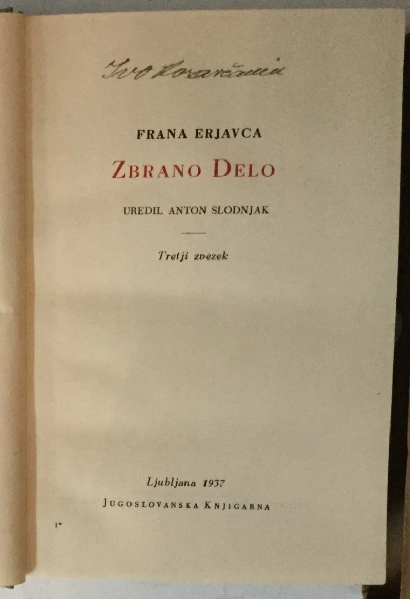 Fran Erjavec: Zbrano delo III