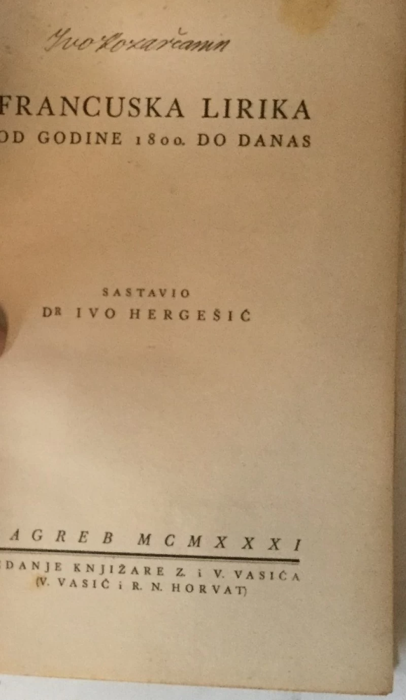 Ivo Hergešić: Francuska lirika