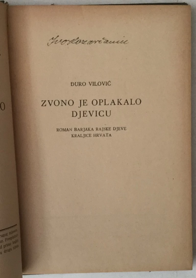 Đuro Vilović: Zvono je oplakalo djevicu