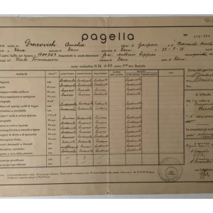 Opera Balilla, Svjedodžba iz Zadra iz 1937. godine na ime Amelia Drasovich