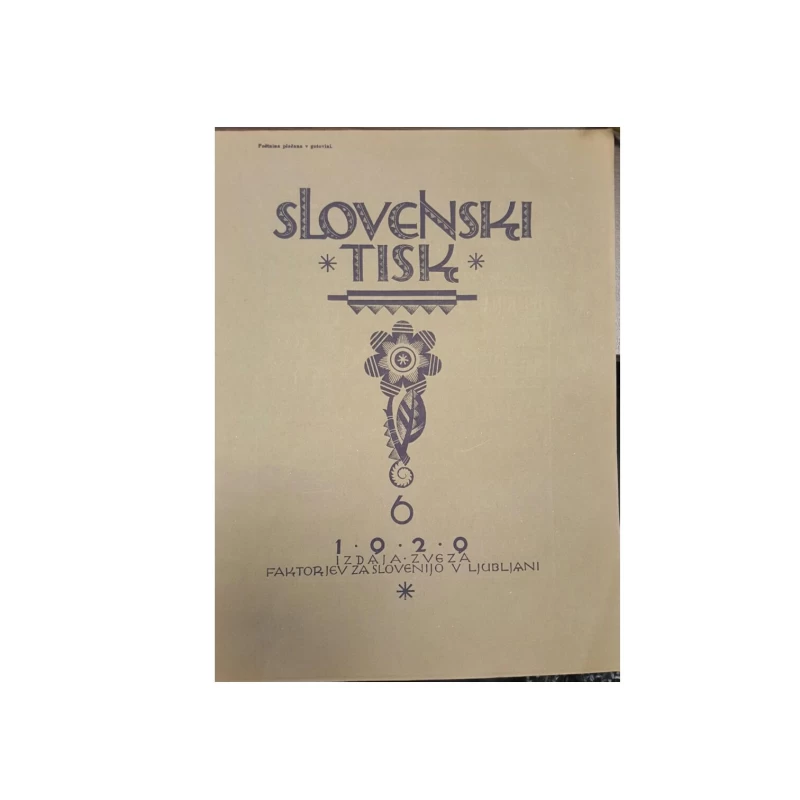 SLOVENSKI TISK, GODINA 1929.BROJ  6