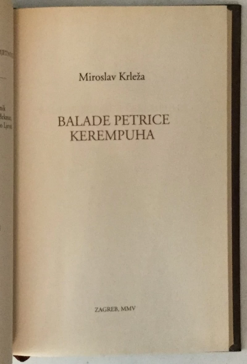 Miroslav Krleža: Balade Petrice Kerempuha