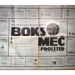 BOKS MEČ PROLETER SLAVONSKI BROD, 1954.