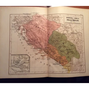 KLAIĆ VJEKOSLAV, ATLAS ZA HRVATSKU POVJESTNICU, 1888.  SA 6 ZEMLJOPISNIH KARATA 