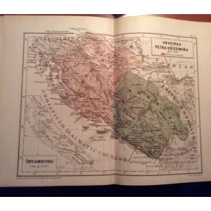 KLAIĆ VJEKOSLAV, ATLAS ZA HRVATSKU POVJESTNICU, 1888.  SA 6 ZEMLJOPISNIH KARATA 