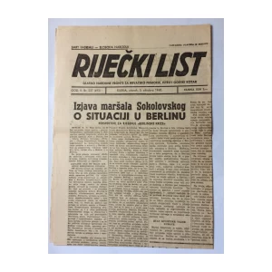 RIJEČKI LIST GODINA 1948, BROJ 237
