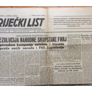 RIJEČKI LIST, NOVINE, GODINA 1948, BROJ 235