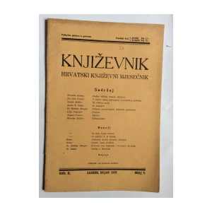 KNJIŽEVNIK, HRVATSKI KNJIŽEVNI MJESEČNIK, BROJ 9, GODINA 1929.