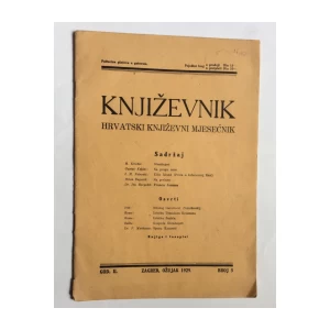 KNJIŽEVNIK, HRVATSKI KNJIŽEVNI MJESEČNIK, BROJ 3, GODINA 1929.