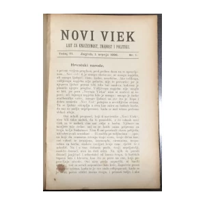Novi viek, List za književnost, znanost i politiku, Tečaj III., brojevi 1-12, godina 1898.