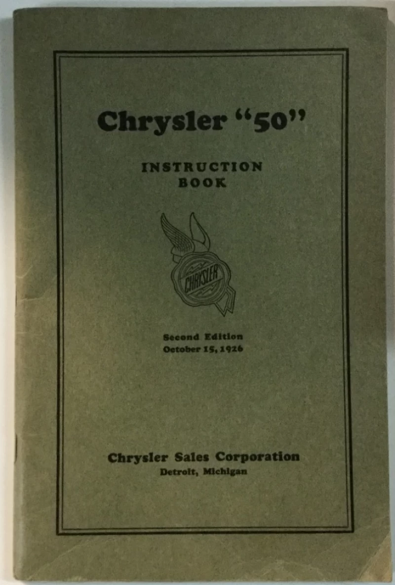 Chrysler 50 Instruction book, 1926