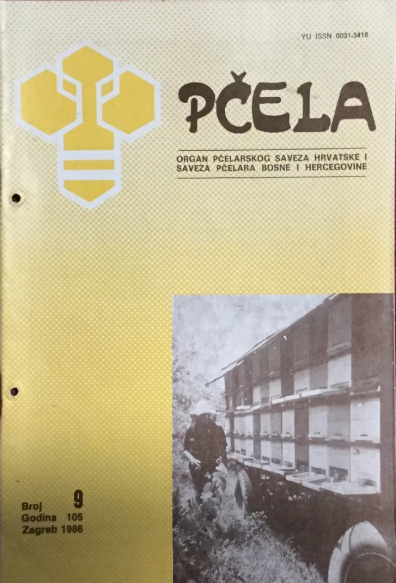 Pčela: Organ pčelarskog saveza Hrvatske i saveza pčelara Bosne i Hercegovine 9/1986