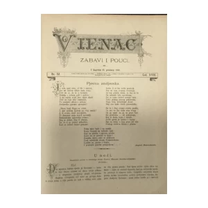 Vijenac časopis: 1886. broj 1-52