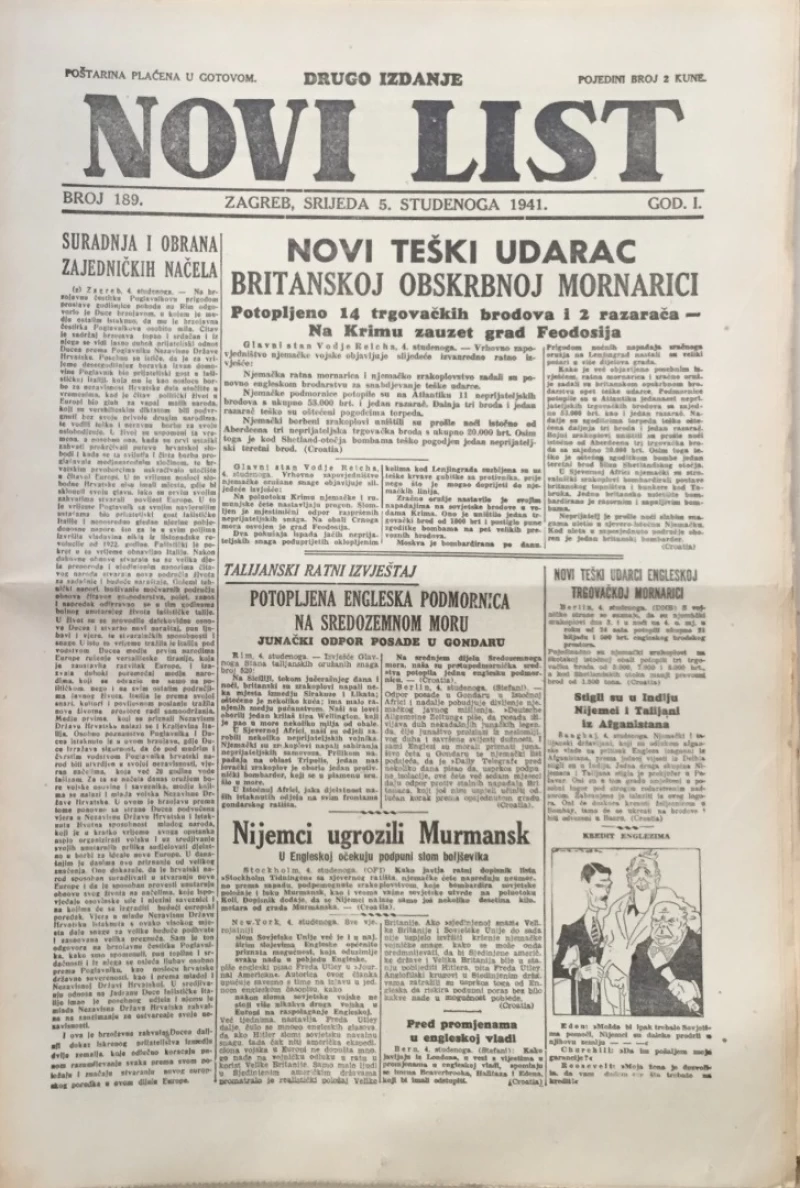 Novi list 189/1941