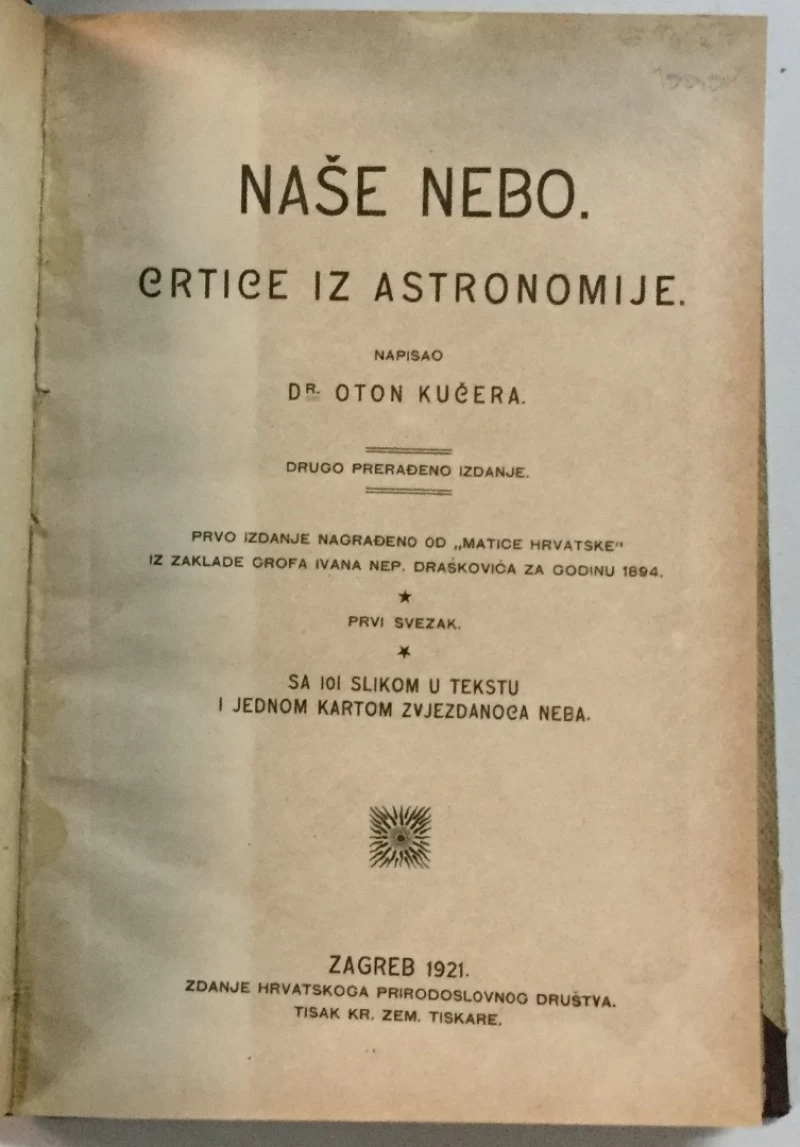 Oton Kučera: Naše nebo - Crtice iz astronomije