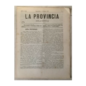 La provincia dell' Istria 1/1888.