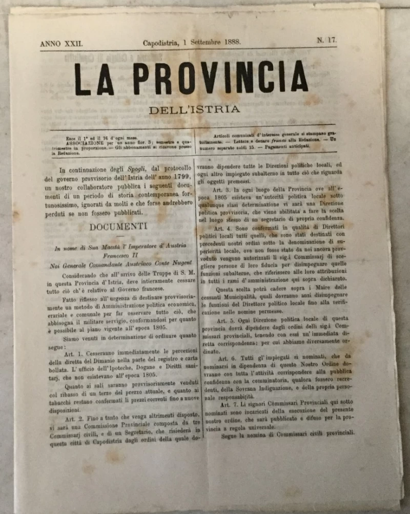 La provincia dell' Istria 17/1888.