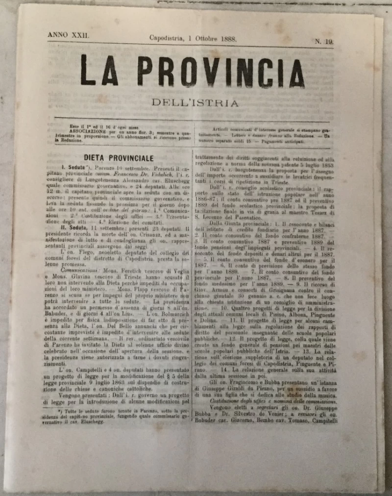 La provincia dell' Istria 19/1888.