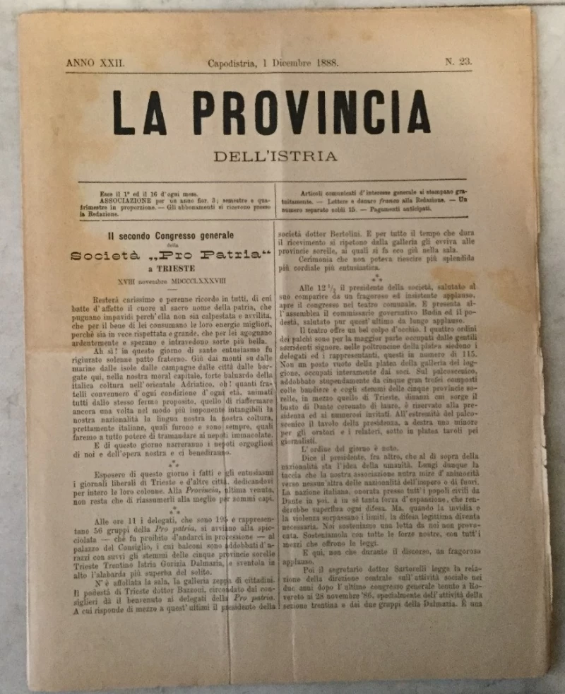 La provincia dell' Istria 23/1888.