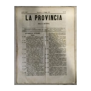 La provincia dell' Istria 10/1879.