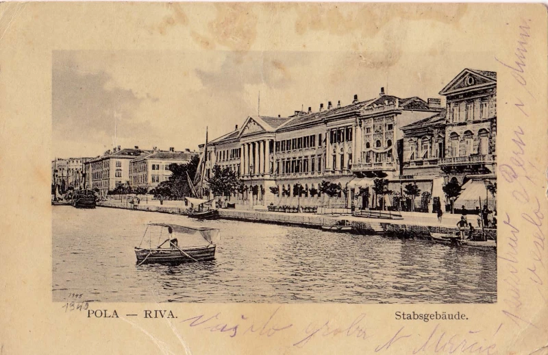 POLA PULA ISTRA HRVATSKA RIVA STABSGEBÄUDE, STARA RAZGLEDNICA 1912