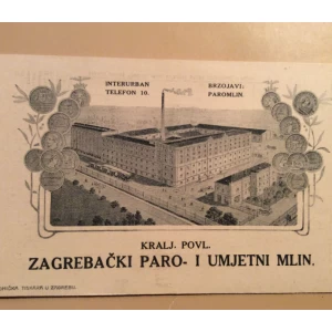 ZAGREB STARA RAZGLEDNICA PAROMLIN I UMJETNI MLIN    R0045