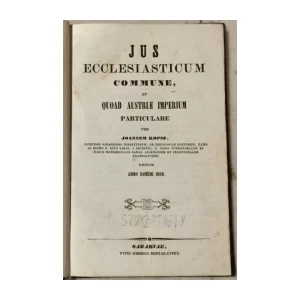 Joannem Kopsz: Jus ecclesiasticum commune, et quoad Austriae Imperium particulare