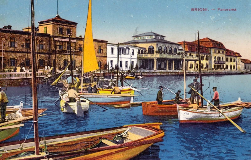 POLA  PULA ISTRA OTOK BRIONI  STARA RAZGLEDNICA 1915 K.u.K.Festungsfeldbahn  zensuriert 